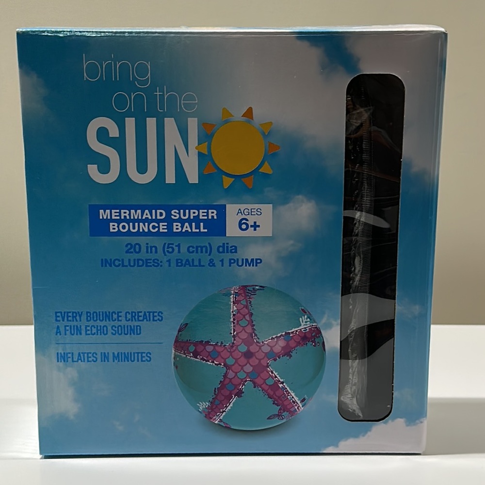 🌸NEW 🧜‍♀️ MERMAID SUPER BOUNCE BALL 20 in(51 cm).   included: 1 BALL & 1 PUMP